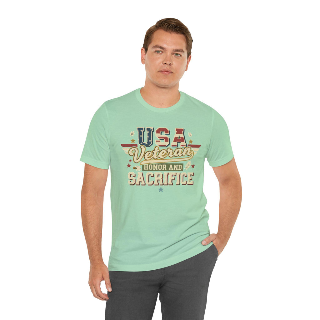 USA Veteran Honor and Sacrifice T-Shirt | Patriotic Military Tee