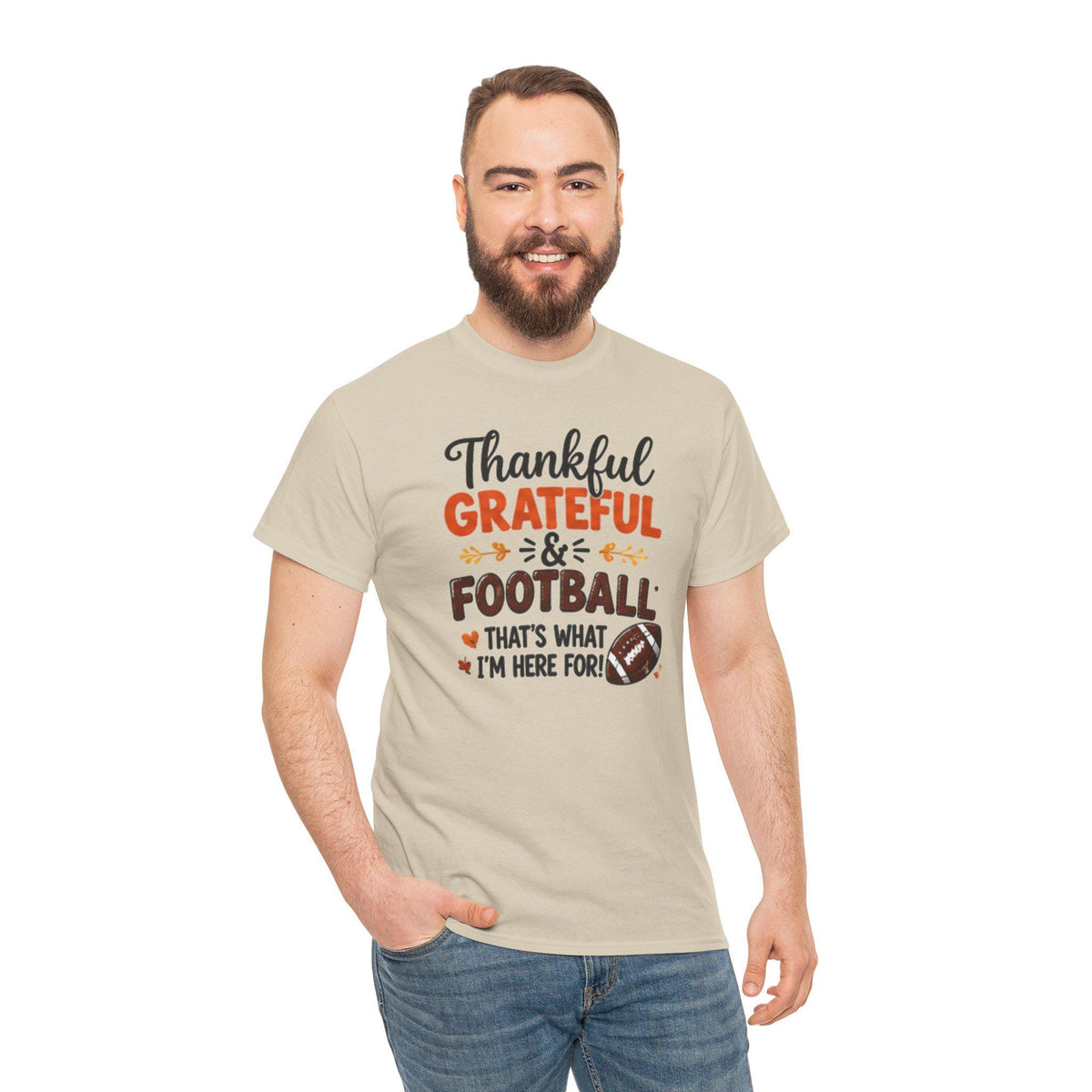 Thanksgiving Football Tee, Thankful Grateful & Football T-Shirt