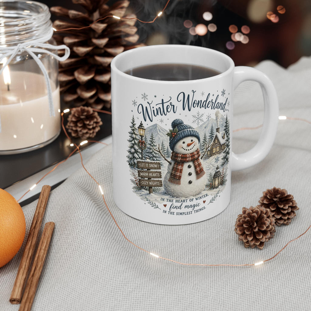 Winter Wonderland Snowman Mug | Holiday Snowman coffee cup