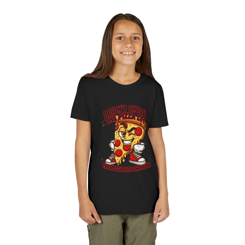 I Didn't Choose the Pizza Life cartoon slice Youth Tee | Funny Pizza Shirt