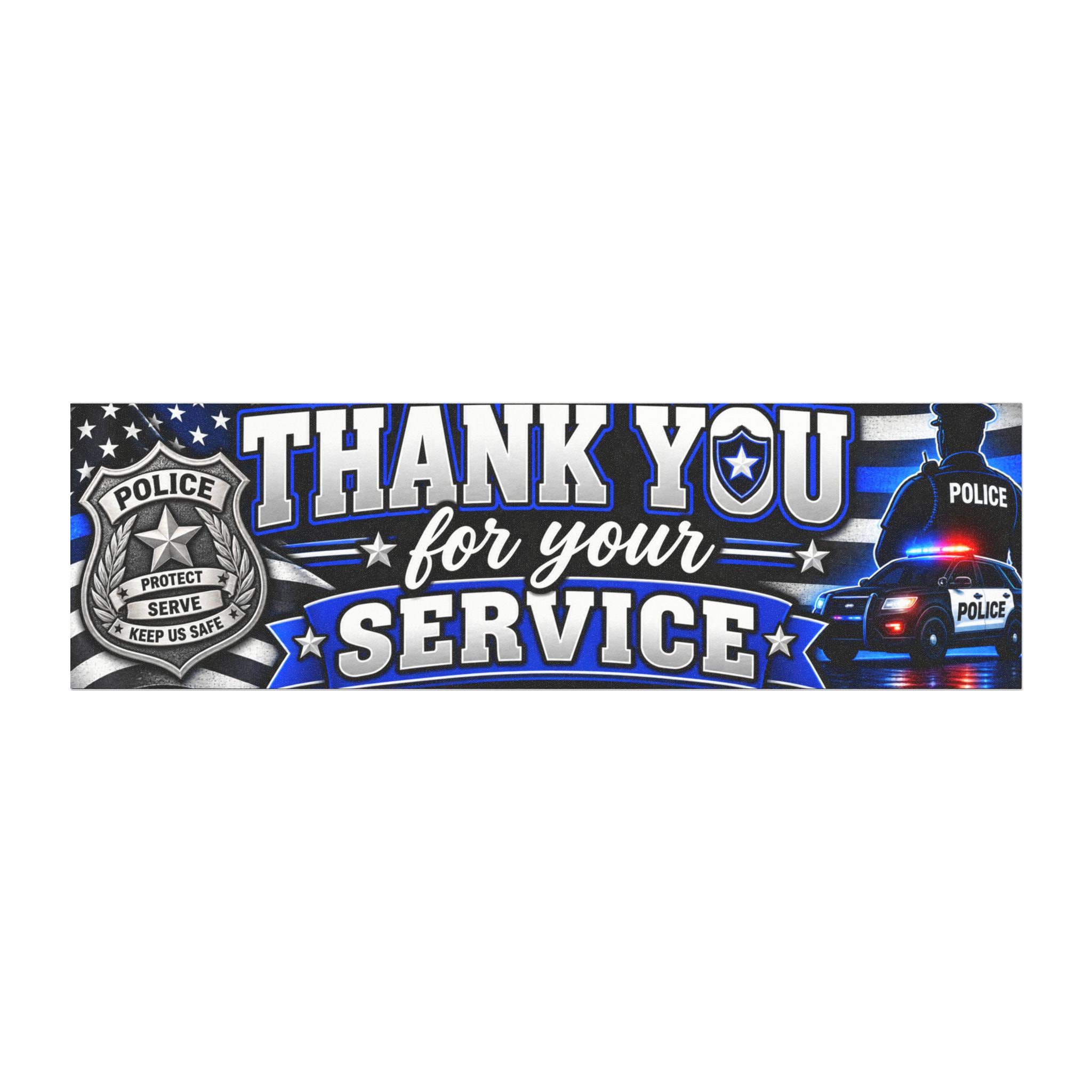 Thank You for Your Service Police Thin Blue Line Car Magnet