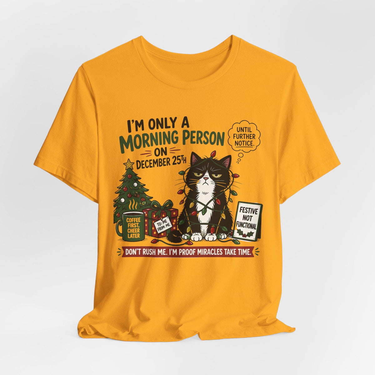 Grumpy Cat Christmas T-Shirt | December 25th Morning Person Tee