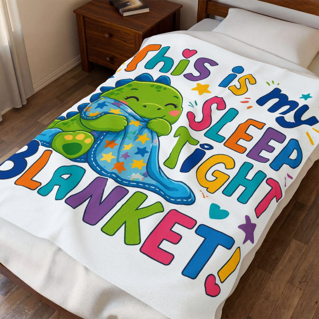Dinosaur Plush Throw Blanket | Cozy Kids Nap Time, Toddler Bedding
