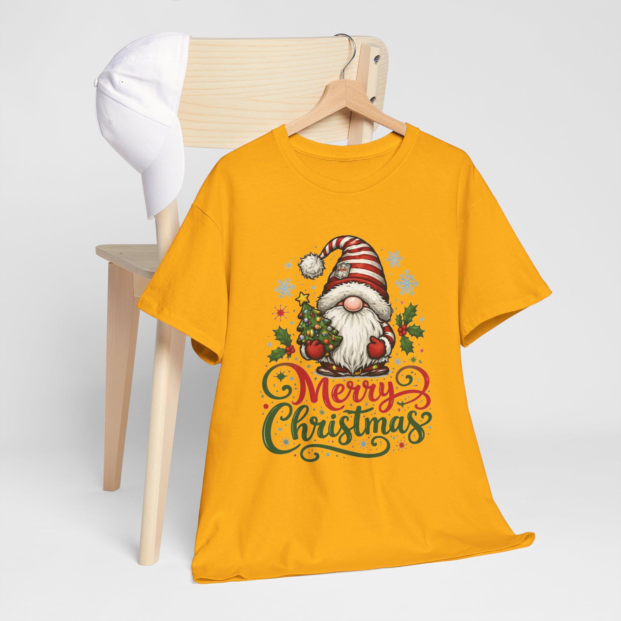 Santa Gnome Merry Christmas Tee | Holiday Gnome, Festive Typography