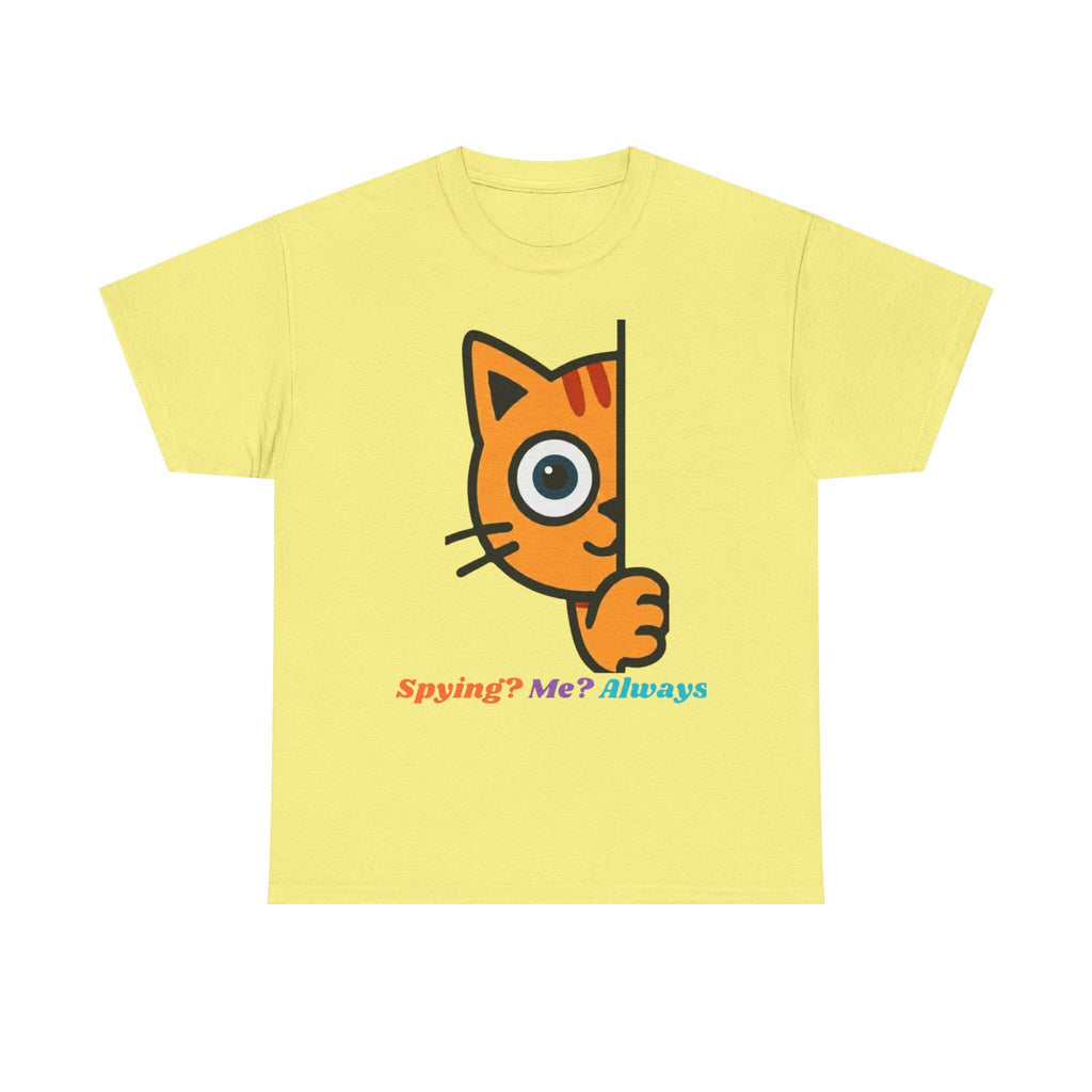 Orange Cat Peeking Tee | Playful Spying Kitty Graphic Shirt
