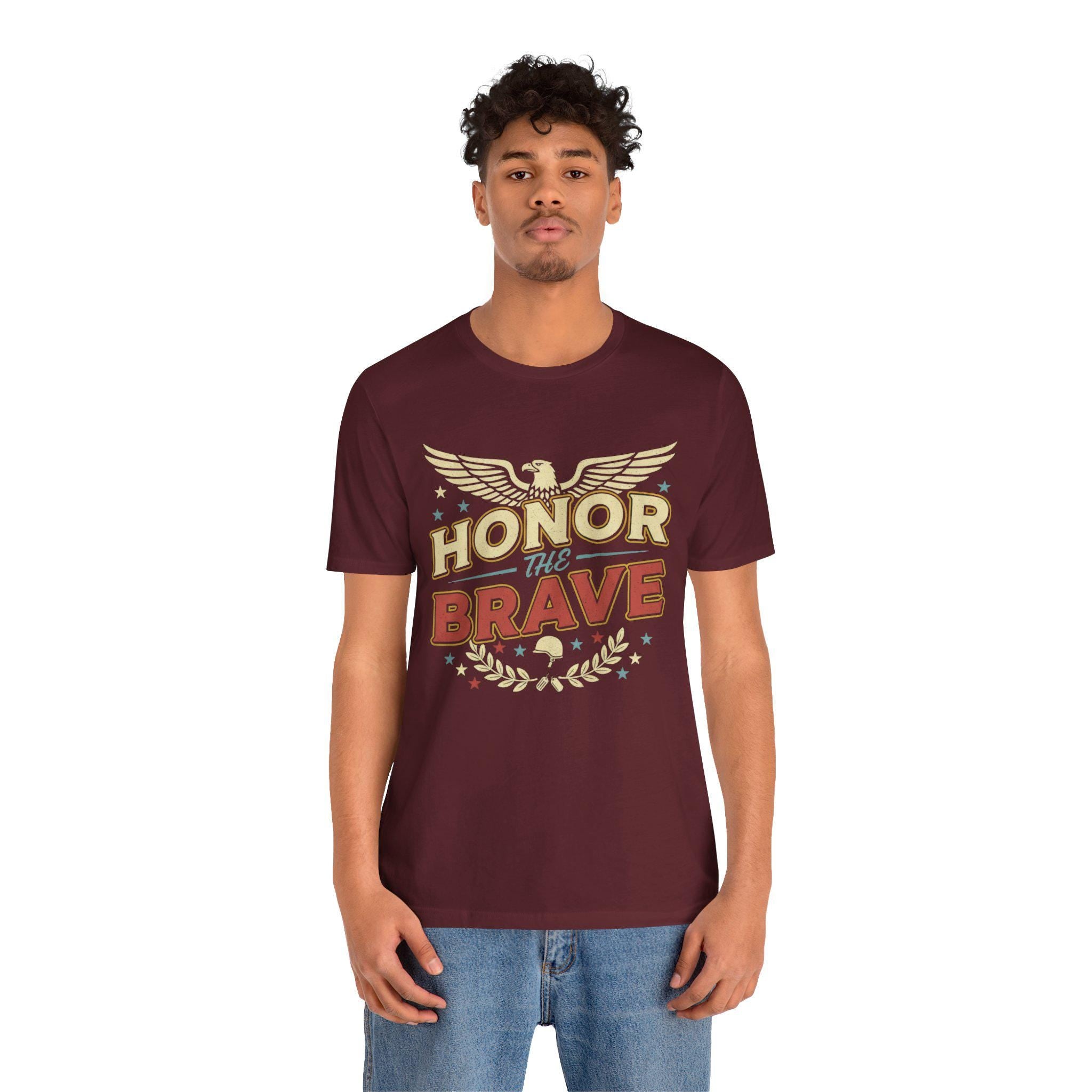 Honor the Brave T-Shirt | Patriotic Eagle Military Tribute Tee
