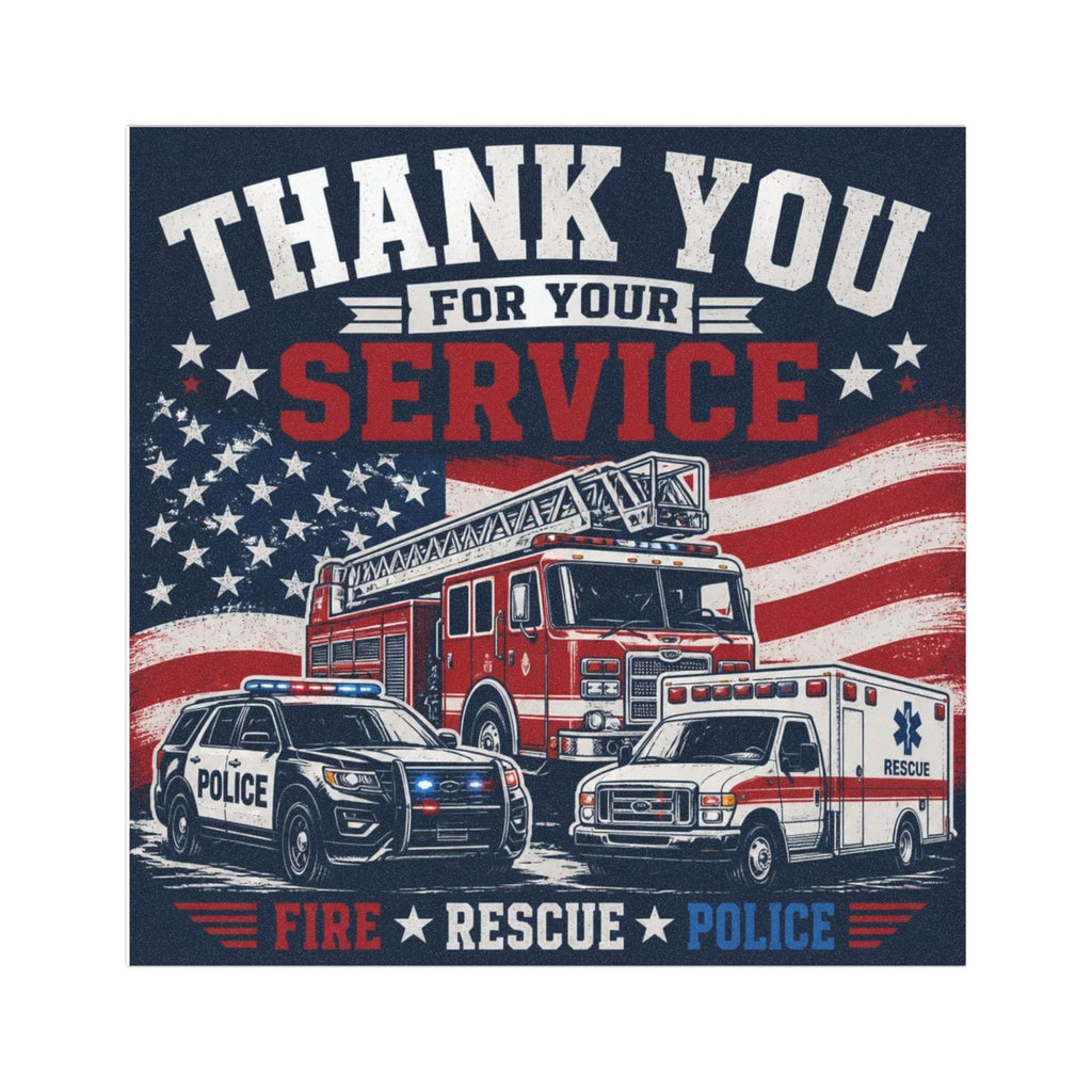 Thank You For Your Service Car Magnet | Fire Rescue Police car/truck decal