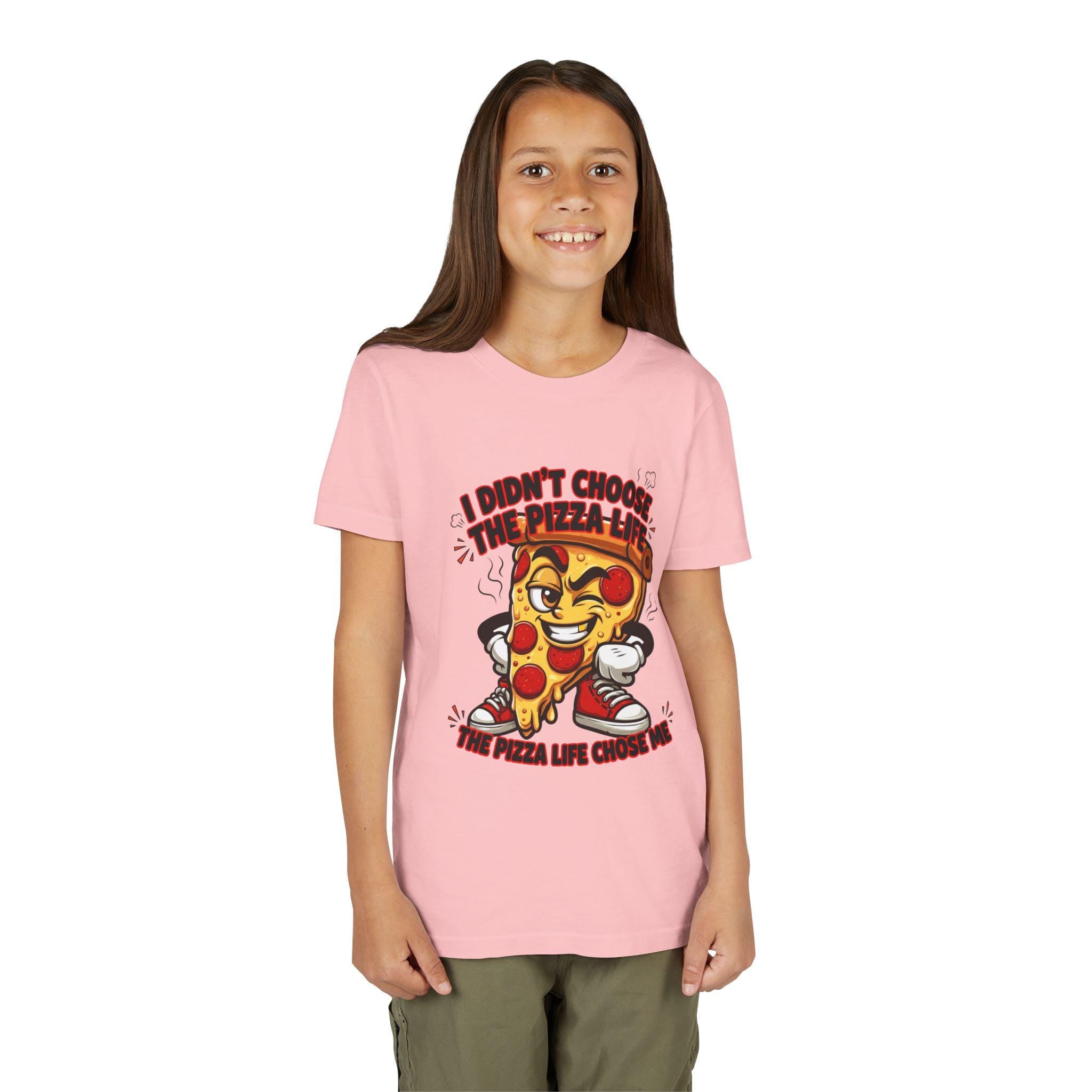 I Didn't Choose the Pizza Life cartoon slice Youth Tee | Funny Pizza Shirt