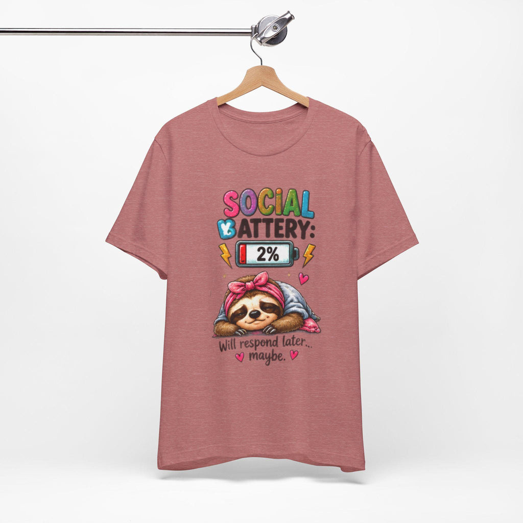 Social Battery Low Tee | Funny Introvert Shirt, Fun Sarcasm Tee Shirt, Bella Canvas Tee