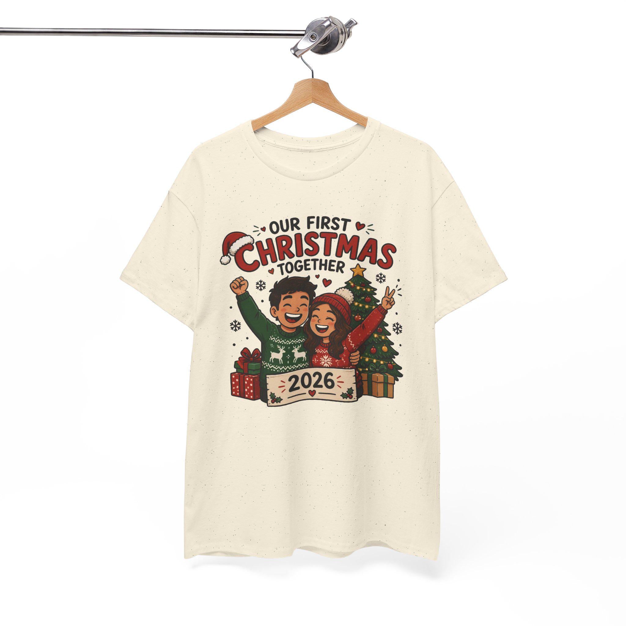 Our First Christmas Together 2026 Tee | Couple Holiday Shirt, Christmas Tree Illustration