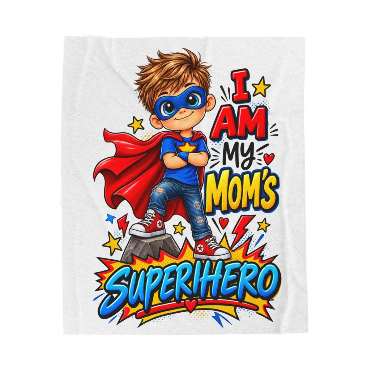 Kids Superhero blanket, cozy kid throw, mom superpower