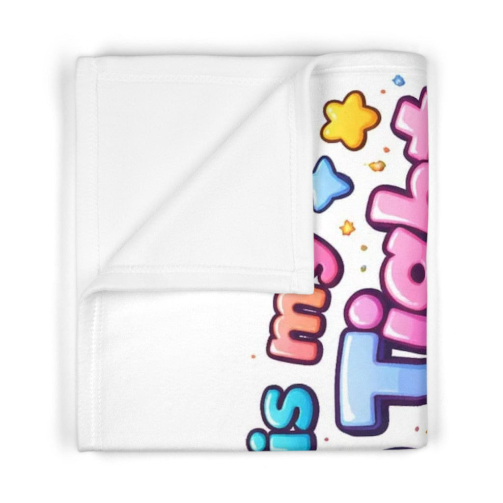 Baby Bear Moon Stars Fleece Blanket | Sleep Tight Toddler Throw