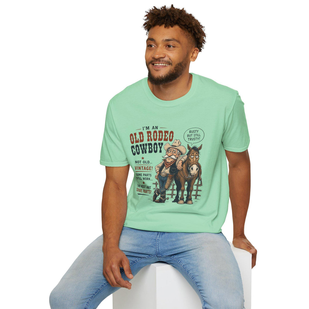 Old Rodeo Cowboy T-Shirt | Vintage Western Cowboy Graphic