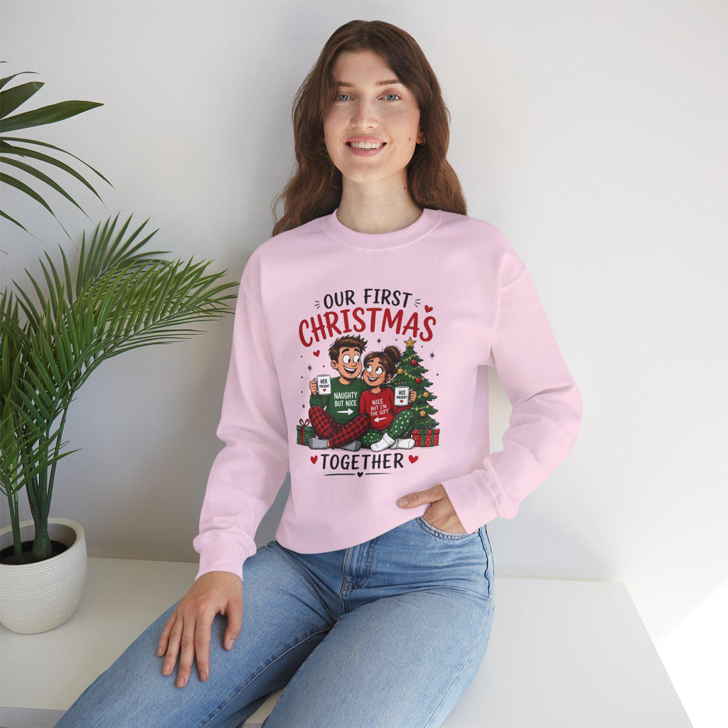 Our First Christmas Together Sweatshirt | Couple Holiday Illustration