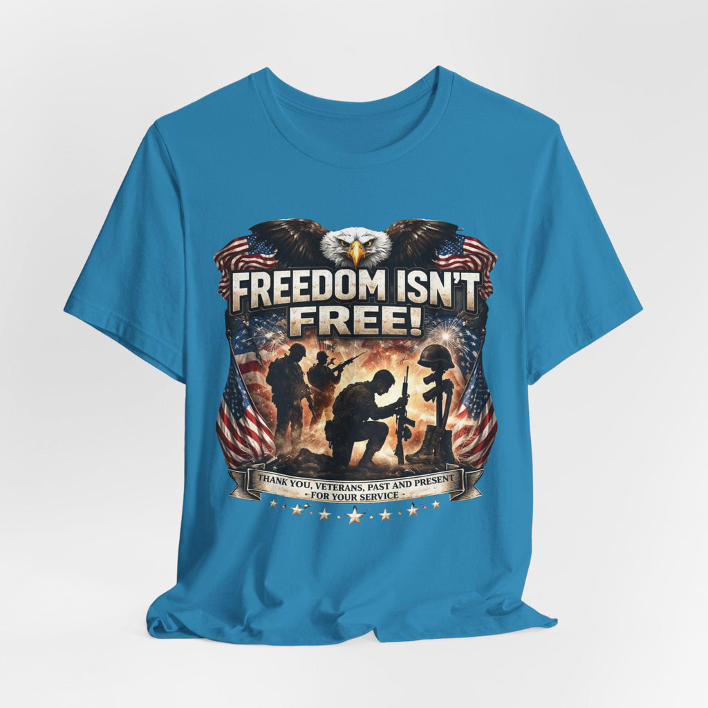 Military Memorial T-Shirt | American Flag Eagle, Veteran Service Honor