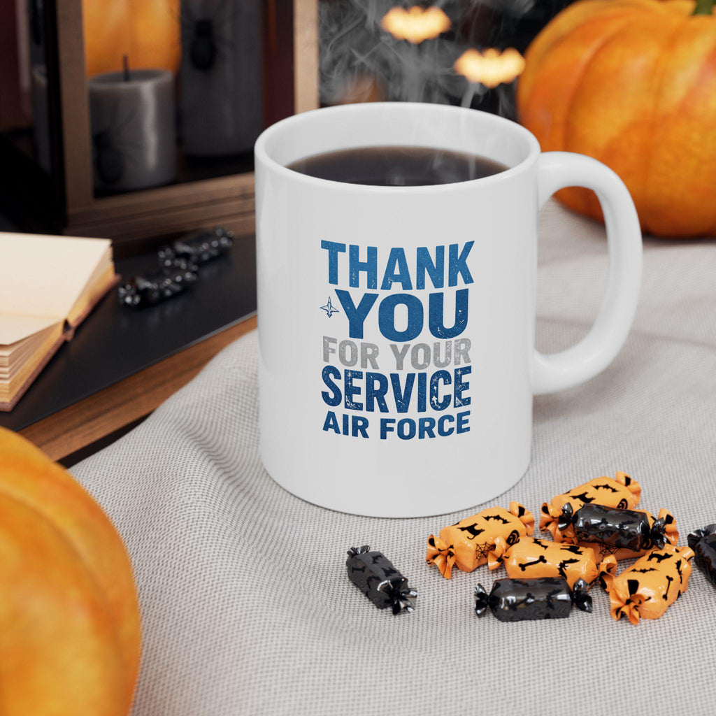 Thank You For Your Service military support mug Air Force| Ceramic Mug Right Hand