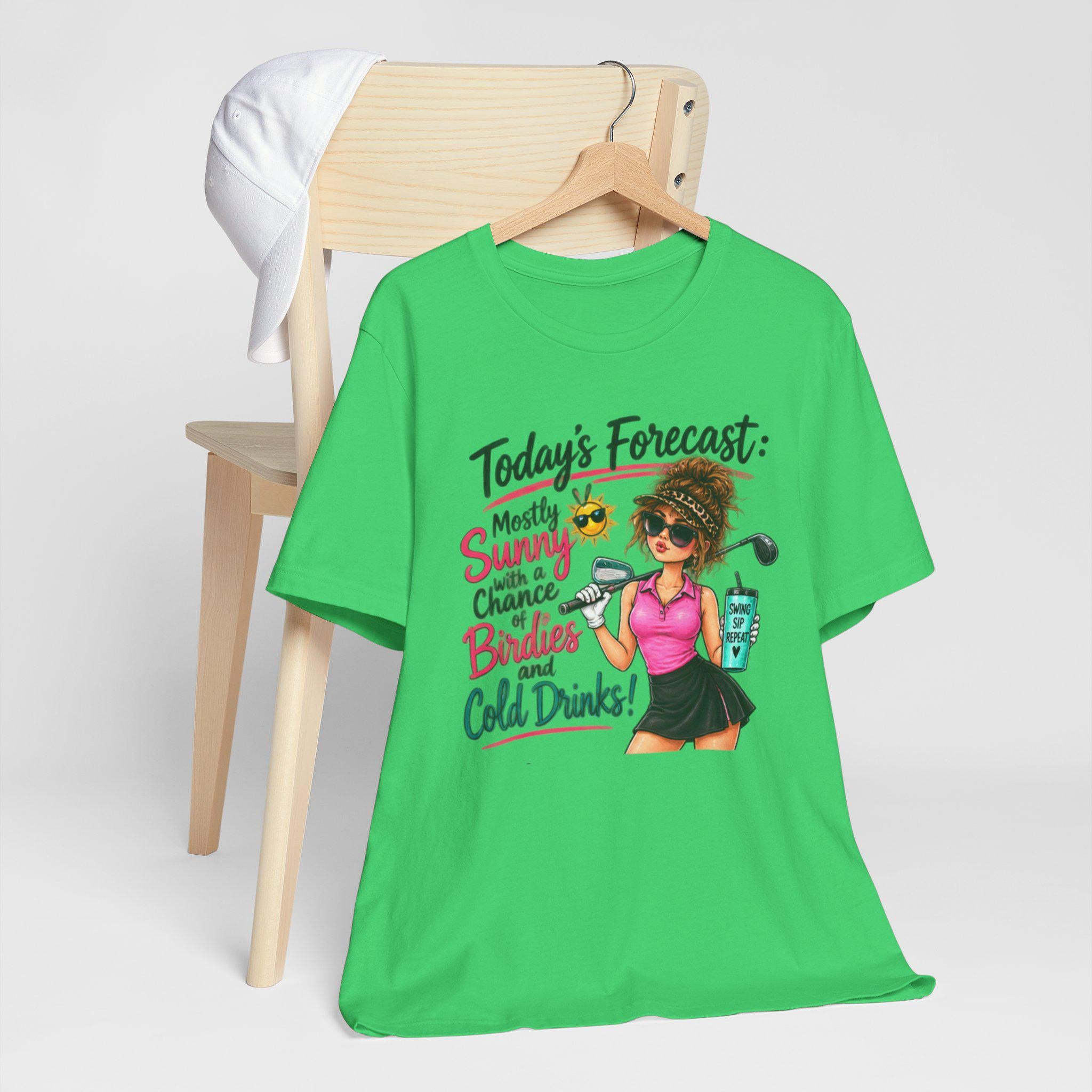 Womens Golf Shirt, Sunny Birdies Cold Drinks Graphic Tee