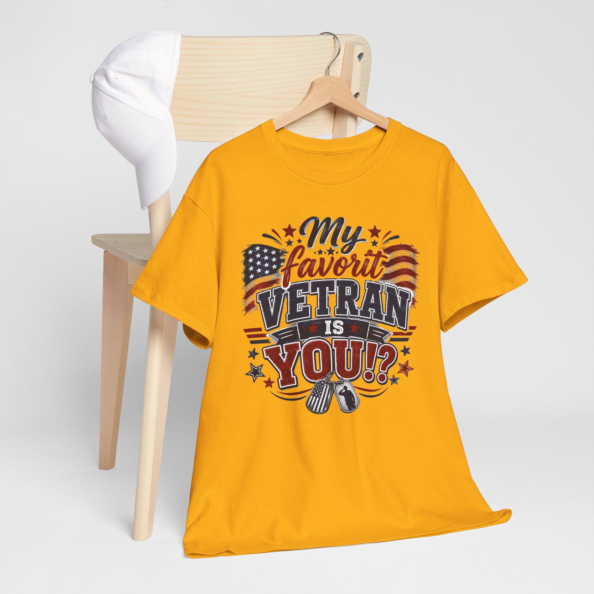 My Favorite Veteran Is You? T-Shirt | American Flag, Dog Tags, Patriotic Tee