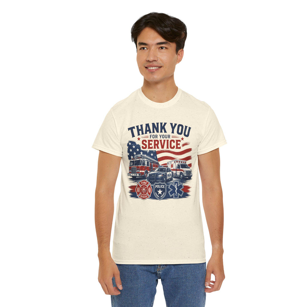 Thank You For Your Service Tee | Firefighter Police EMS American Flag