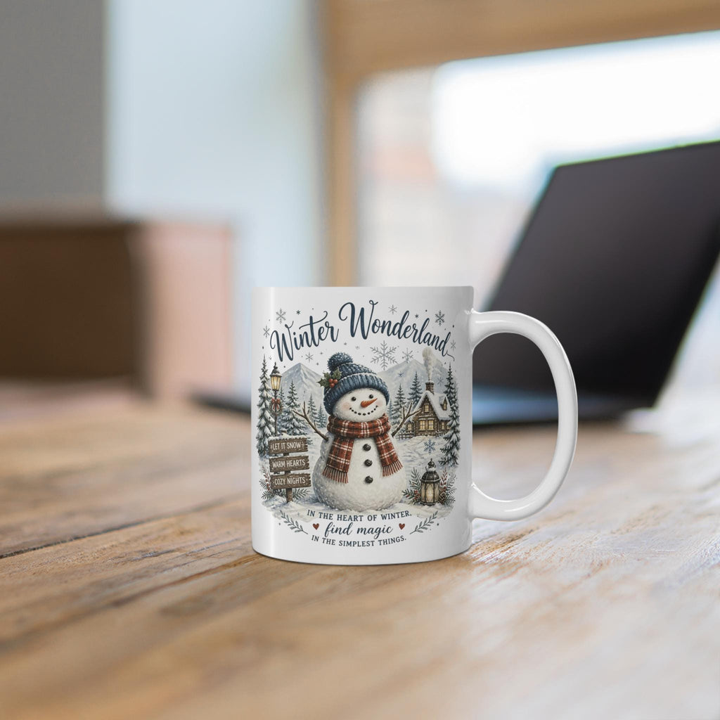 Winter Wonderland Snowman Mug | Holiday Snowman coffee cup
