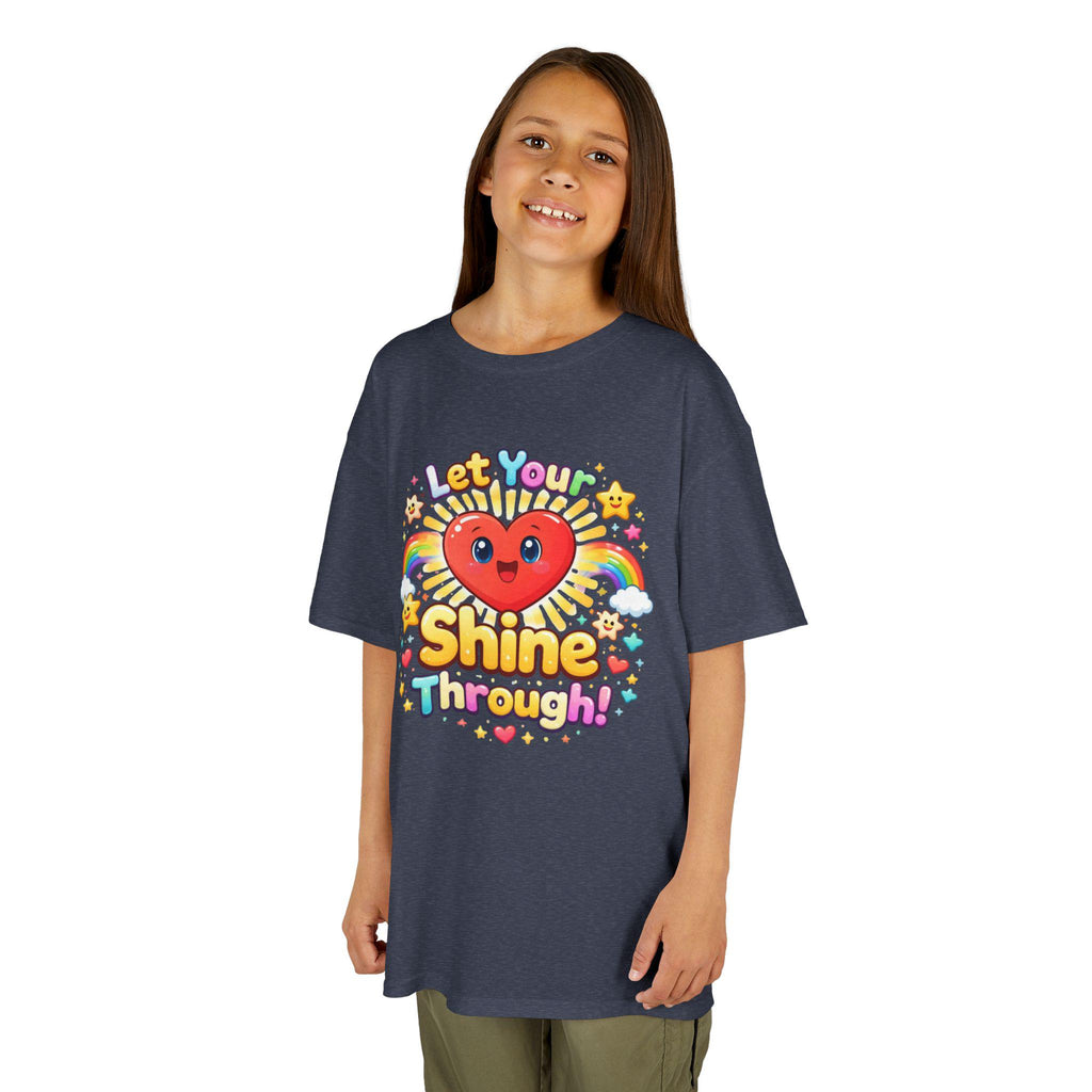 Kids Rainbow Heart Tee | Positive Quote, Stars, Clouds Graphic Shirt