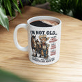 I'm Not Old I'm Just Well Seasoned Horse Mug | Funny Western Cowboy Coffee Cup