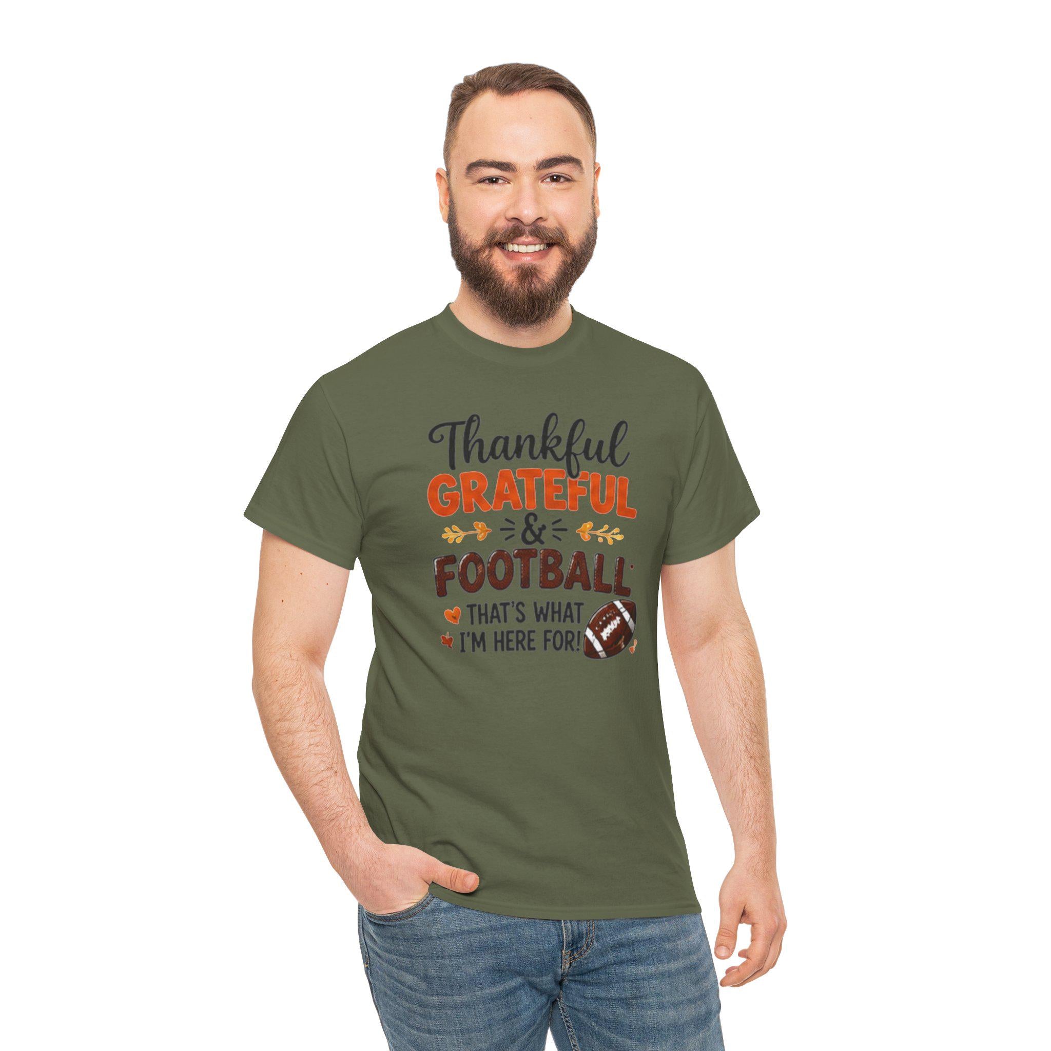 Thanksgiving Football Tee, Thankful Grateful & Football T-Shirt