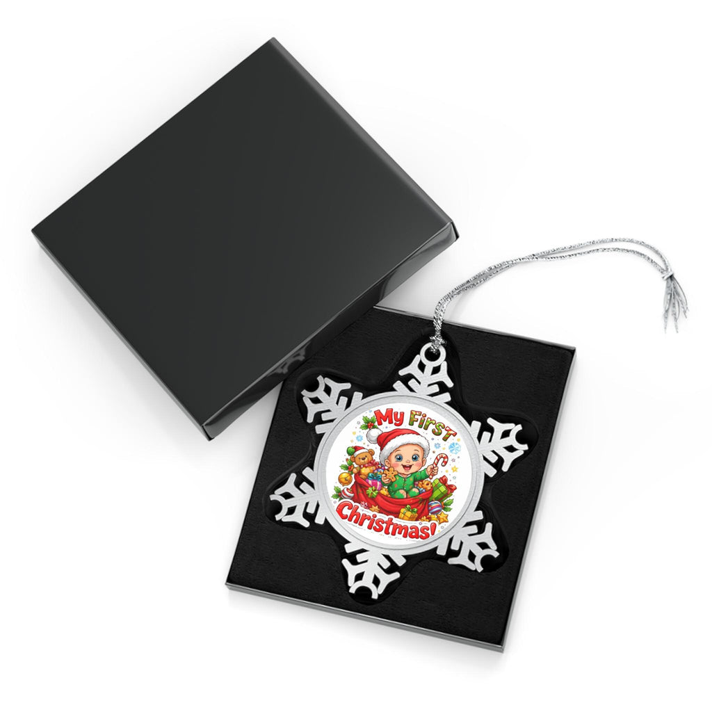 My First Christmas Baby Snowflake Ornament | Pewter Holiday Keepsake