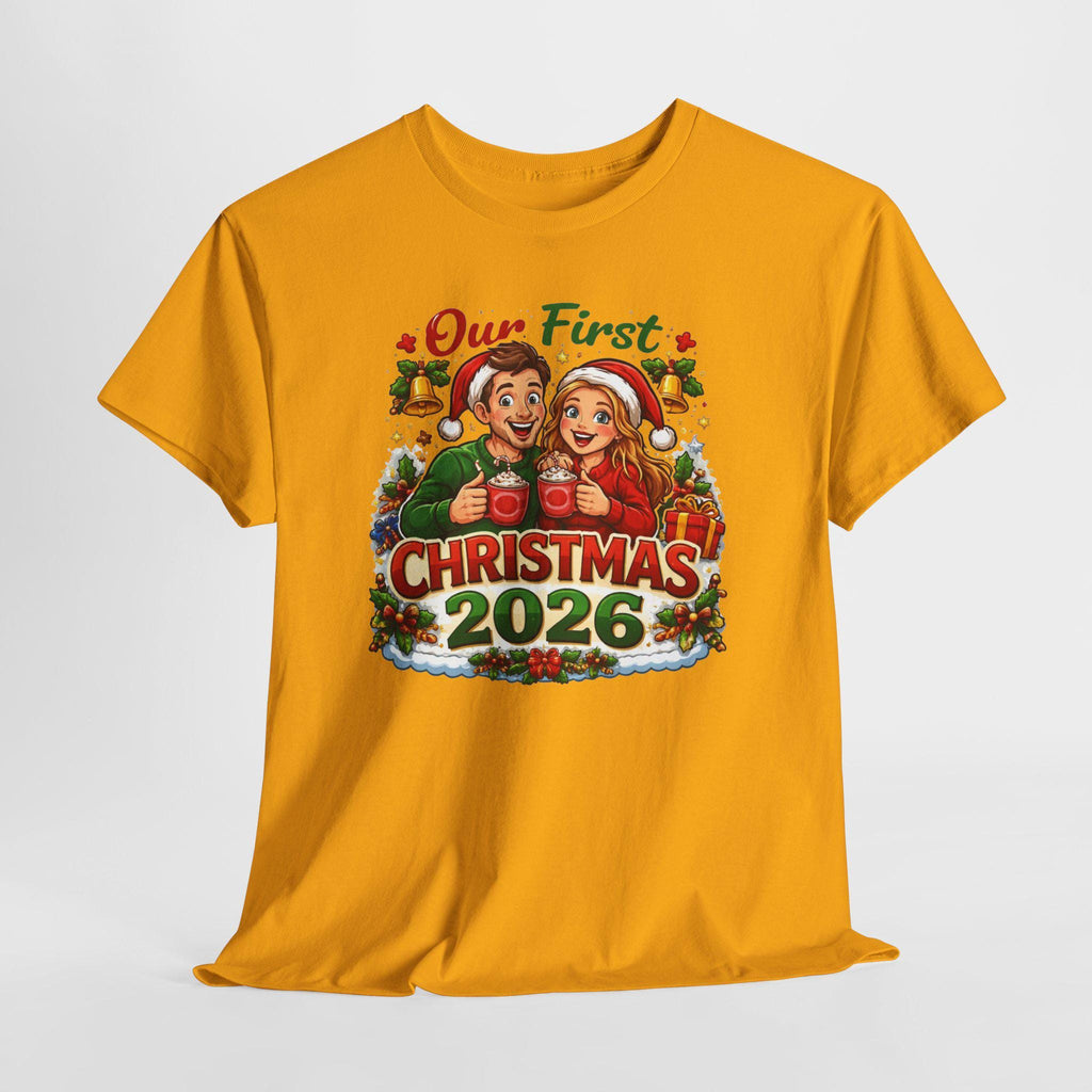 Our First Christmas 2026 T-Shirt | Couples Holiday Pregnancy Announcement