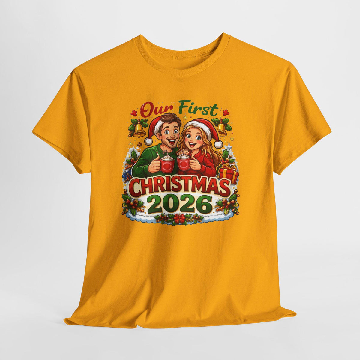 Our First Christmas 2026 T-Shirt | Couples Holiday Pregnancy Announcement