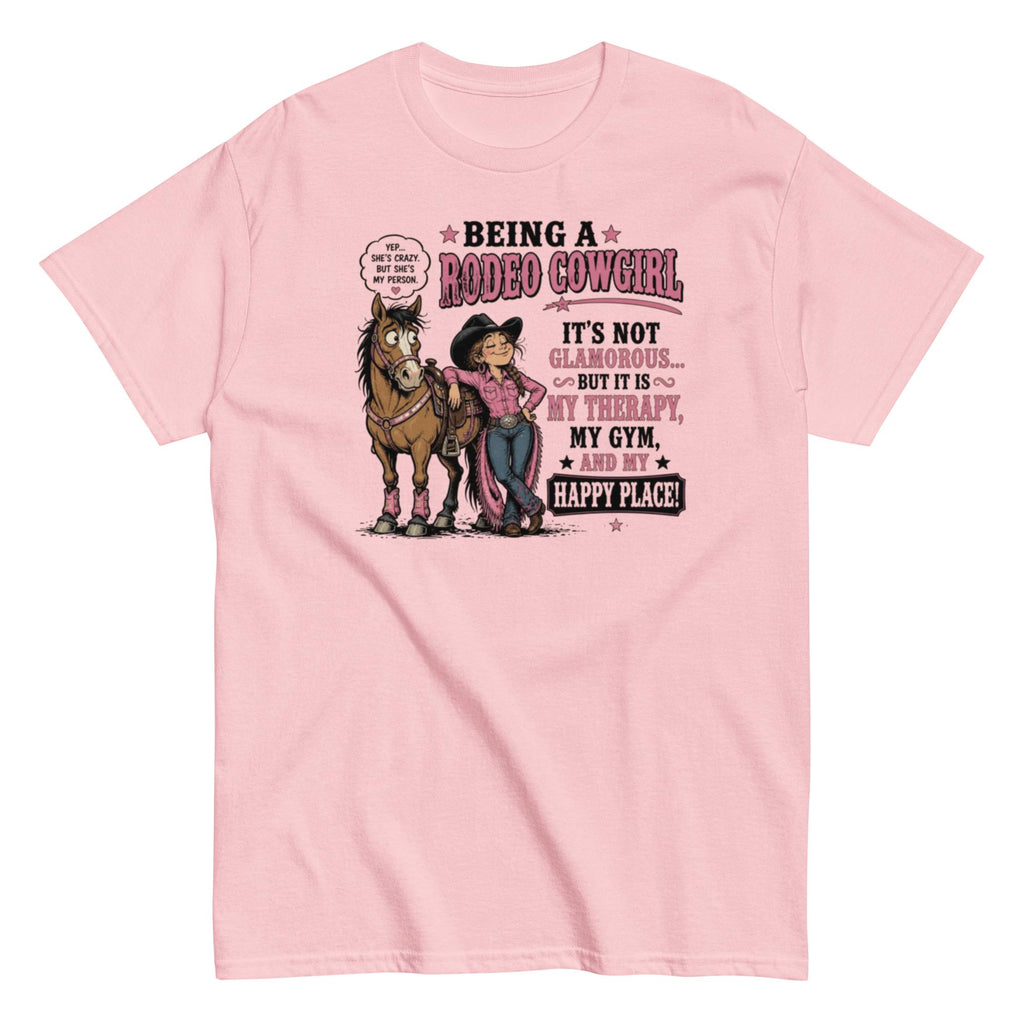 Rodeo Cowgirl Tee: My Therapy, My Happy Place Unisex Cotton Shirt
