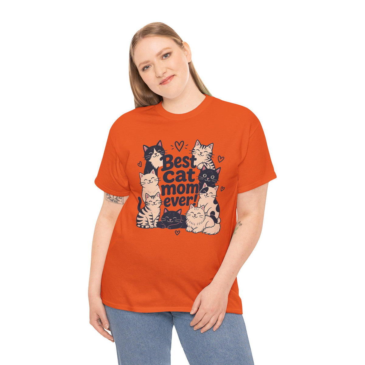 Cat Mom T-Shirt | Kitten Illustration, Cat Lover Tee, 100% Cotton