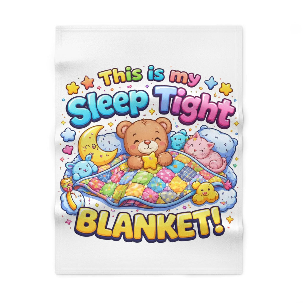 Baby Bear Moon Stars Fleece Blanket | Sleep Tight Toddler Throw