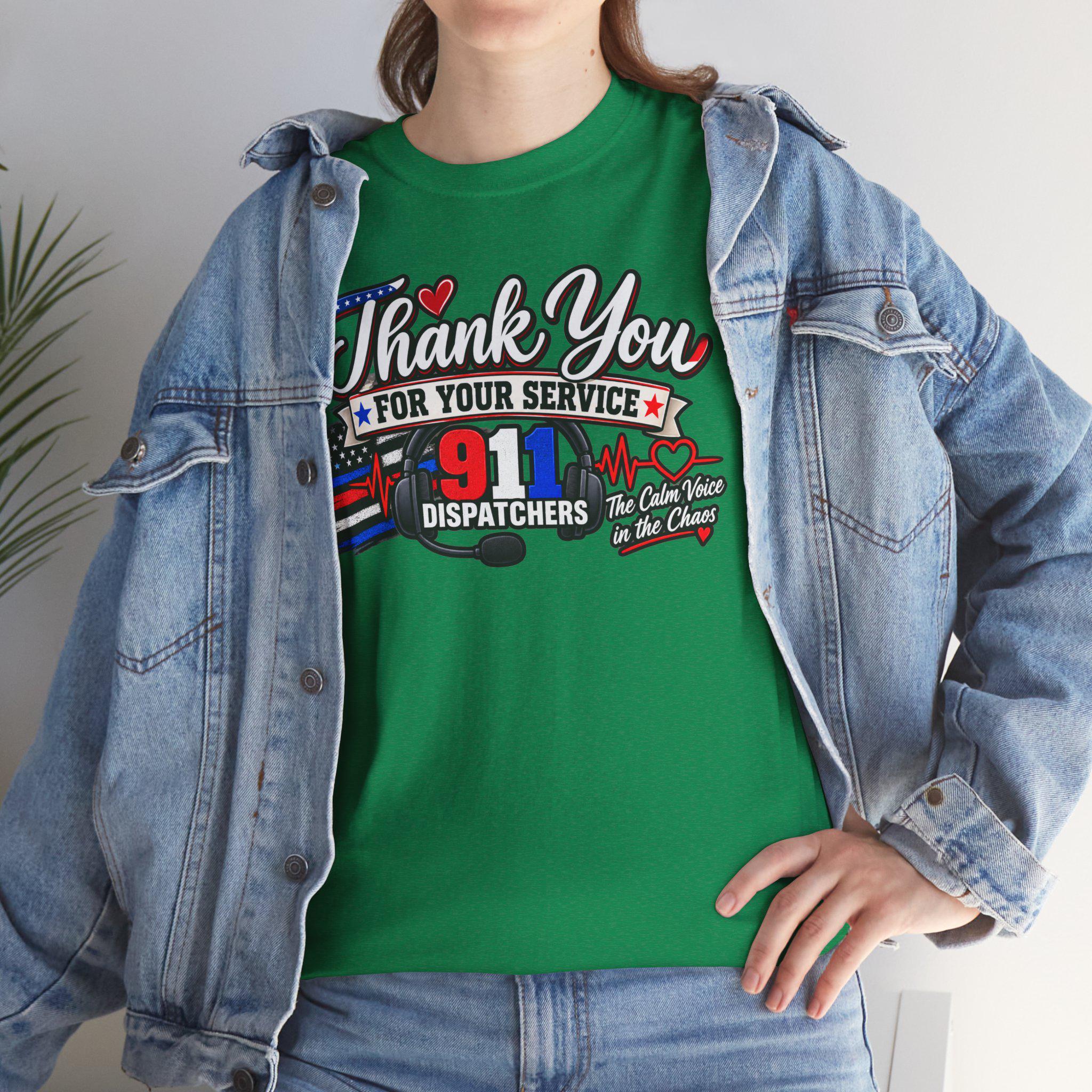 Thank You For Your Service 911 Dispatchers T-Shirt | American Flag Emergency Communicators