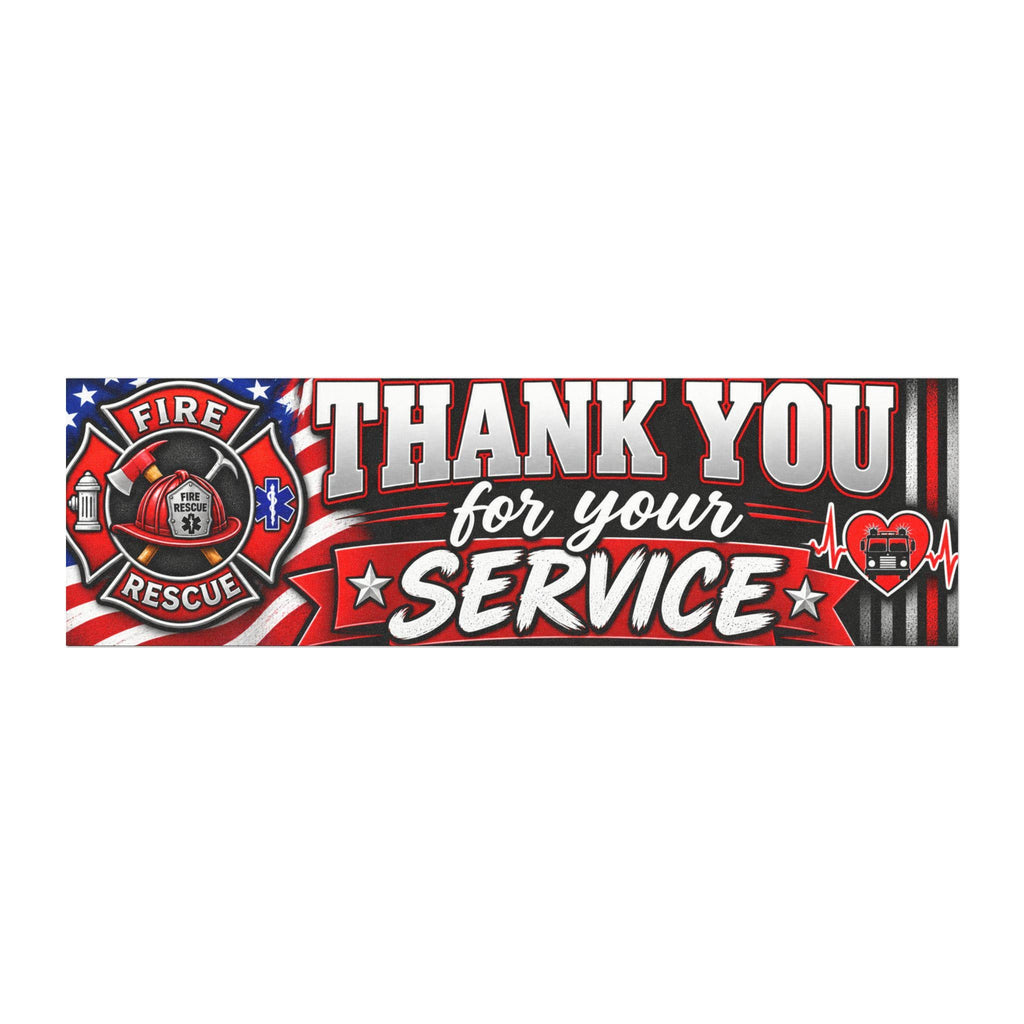 Fire Rescue Car Magnet | Maltese Cross, American Flag Tribute