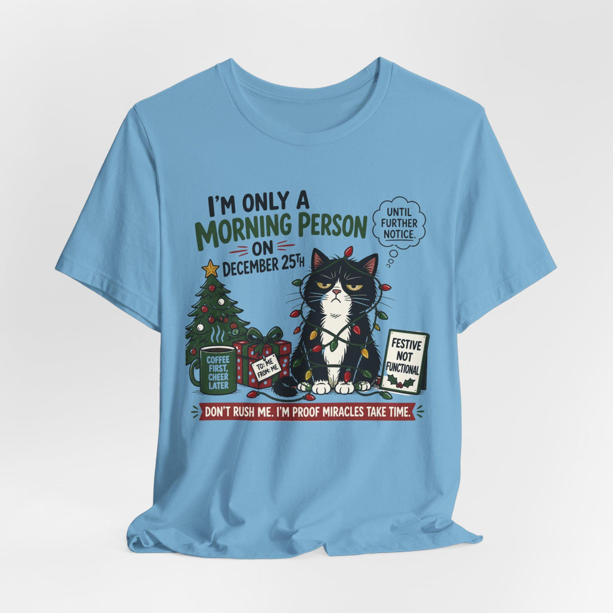 Grumpy Cat Christmas T-Shirt | December 25th Morning Person Tee