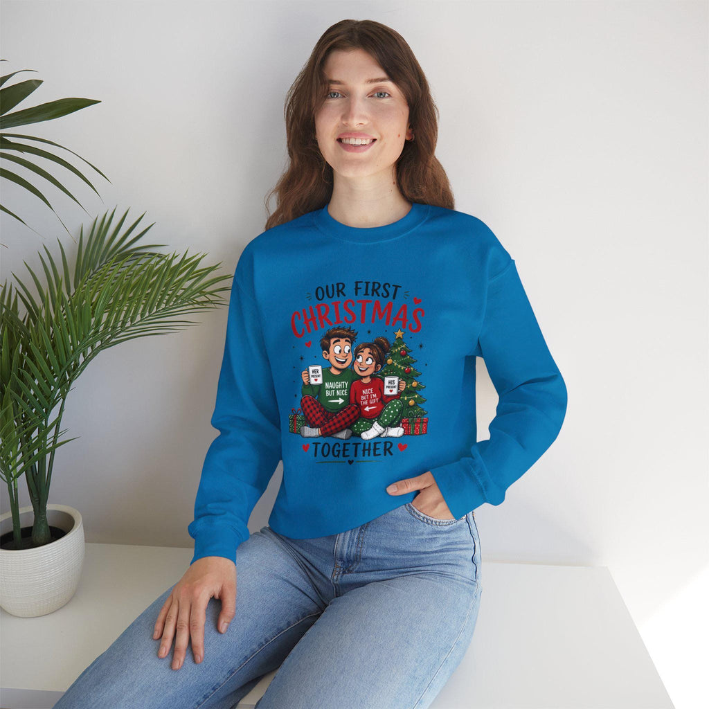 Our First Christmas Together Sweatshirt | Couple Holiday Illustration