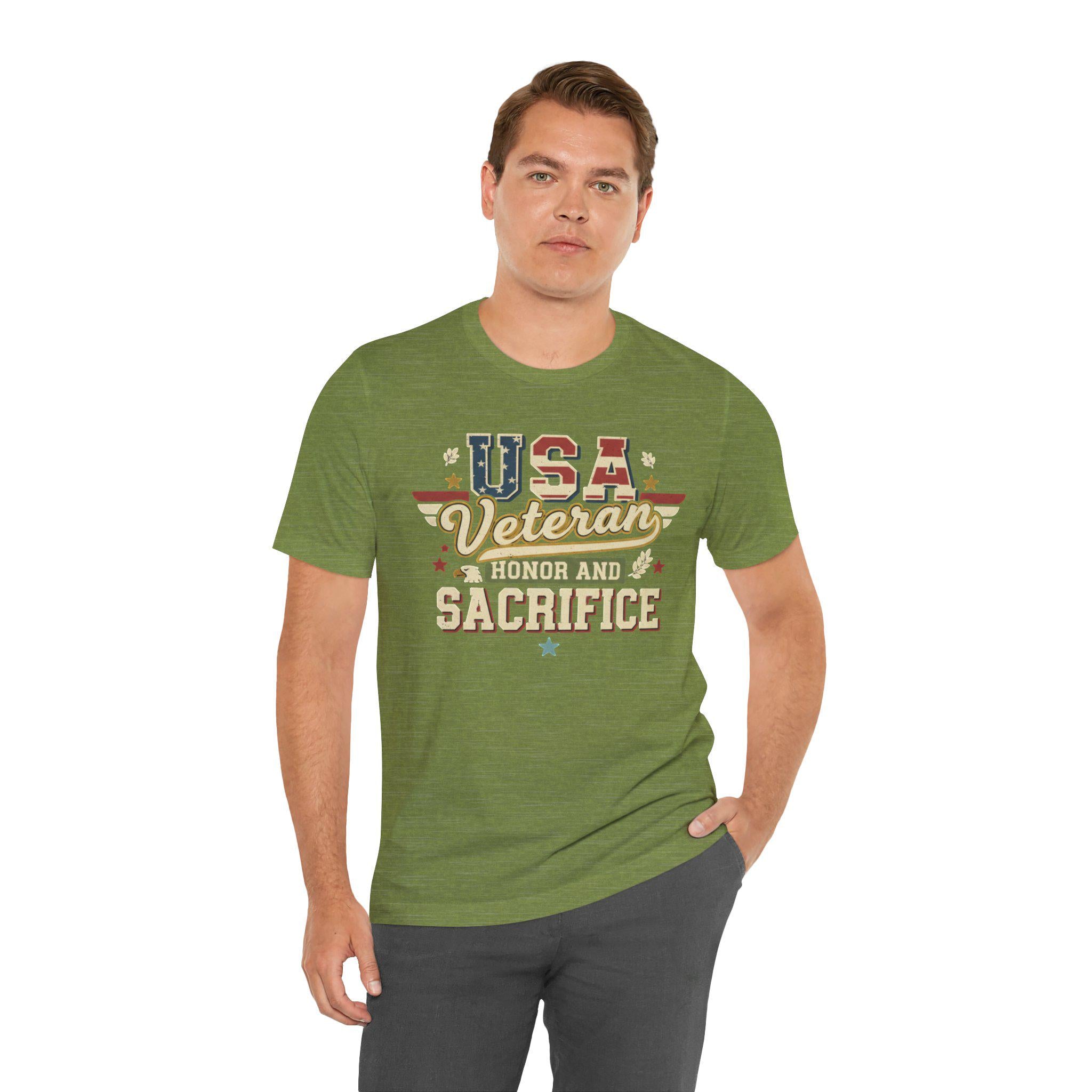 USA Veteran Honor and Sacrifice T-Shirt | Patriotic Military Tee