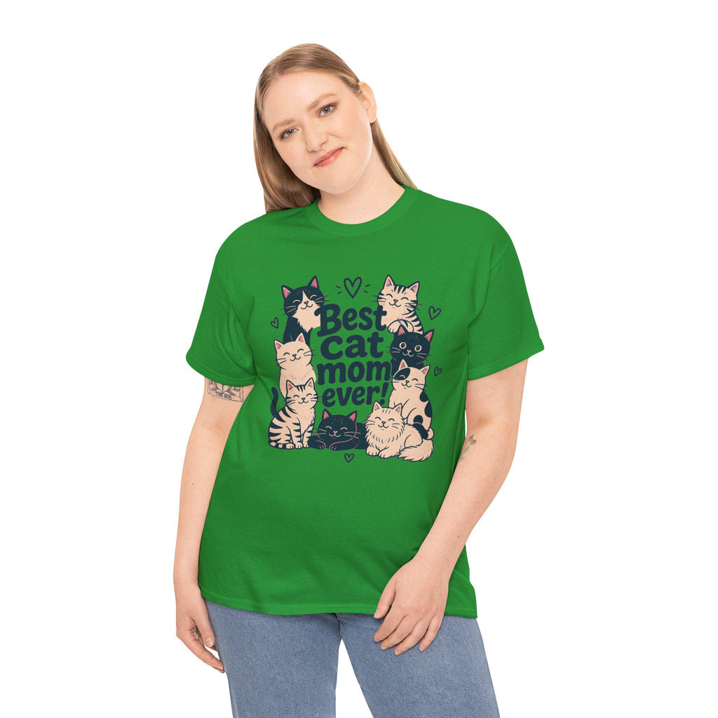 Cat Mom T-Shirt | Kitten Illustration, Cat Lover Tee, 100% Cotton