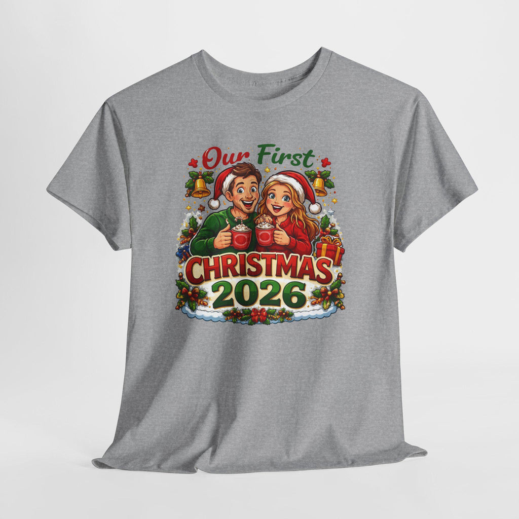 Our First Christmas 2026 T-Shirt | Couples Holiday Pregnancy Announcement