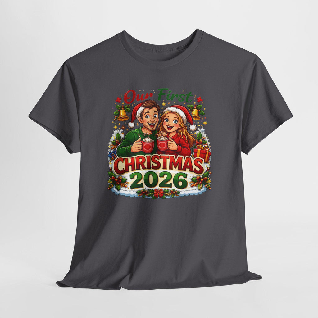 Our First Christmas 2026 T-Shirt | Couples Holiday Pregnancy Announcement