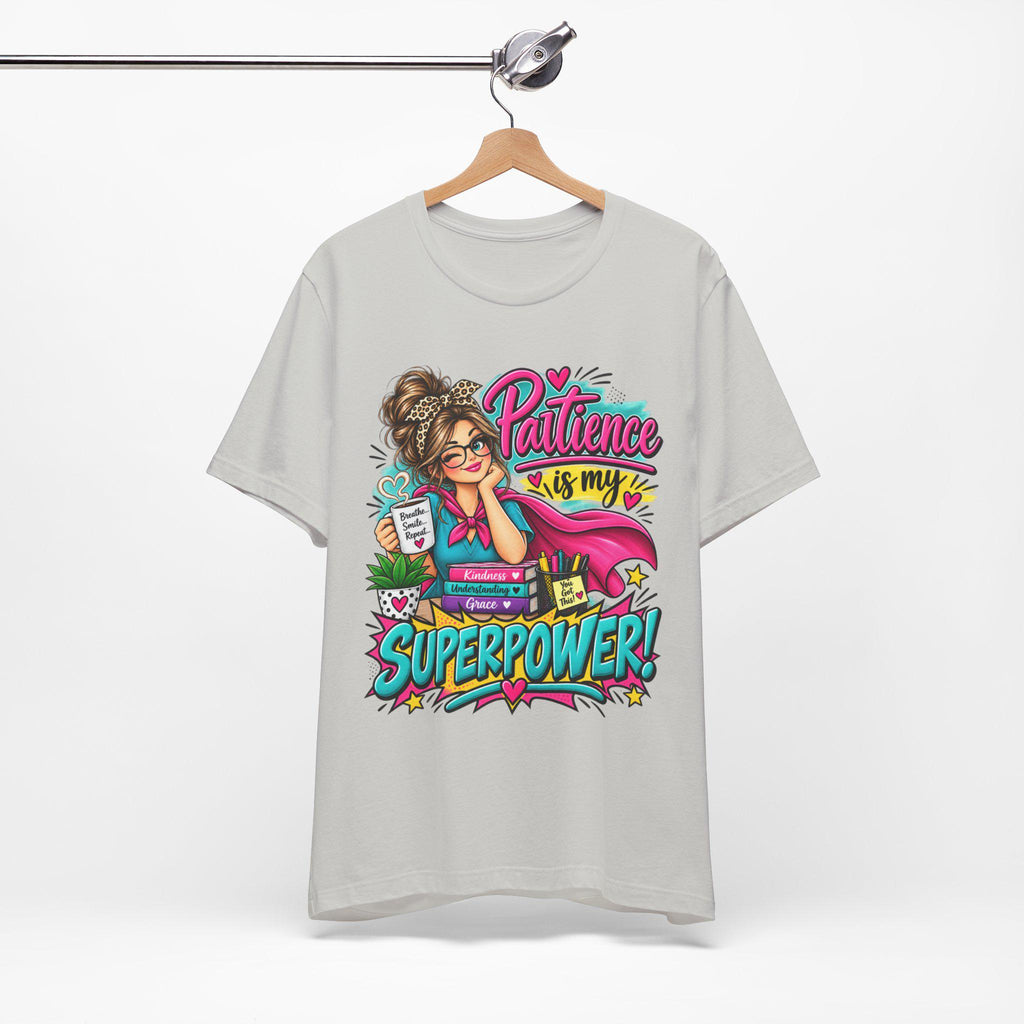 Mom Patience Superpower Graphic Tee | Comic Style Superhero Shirt