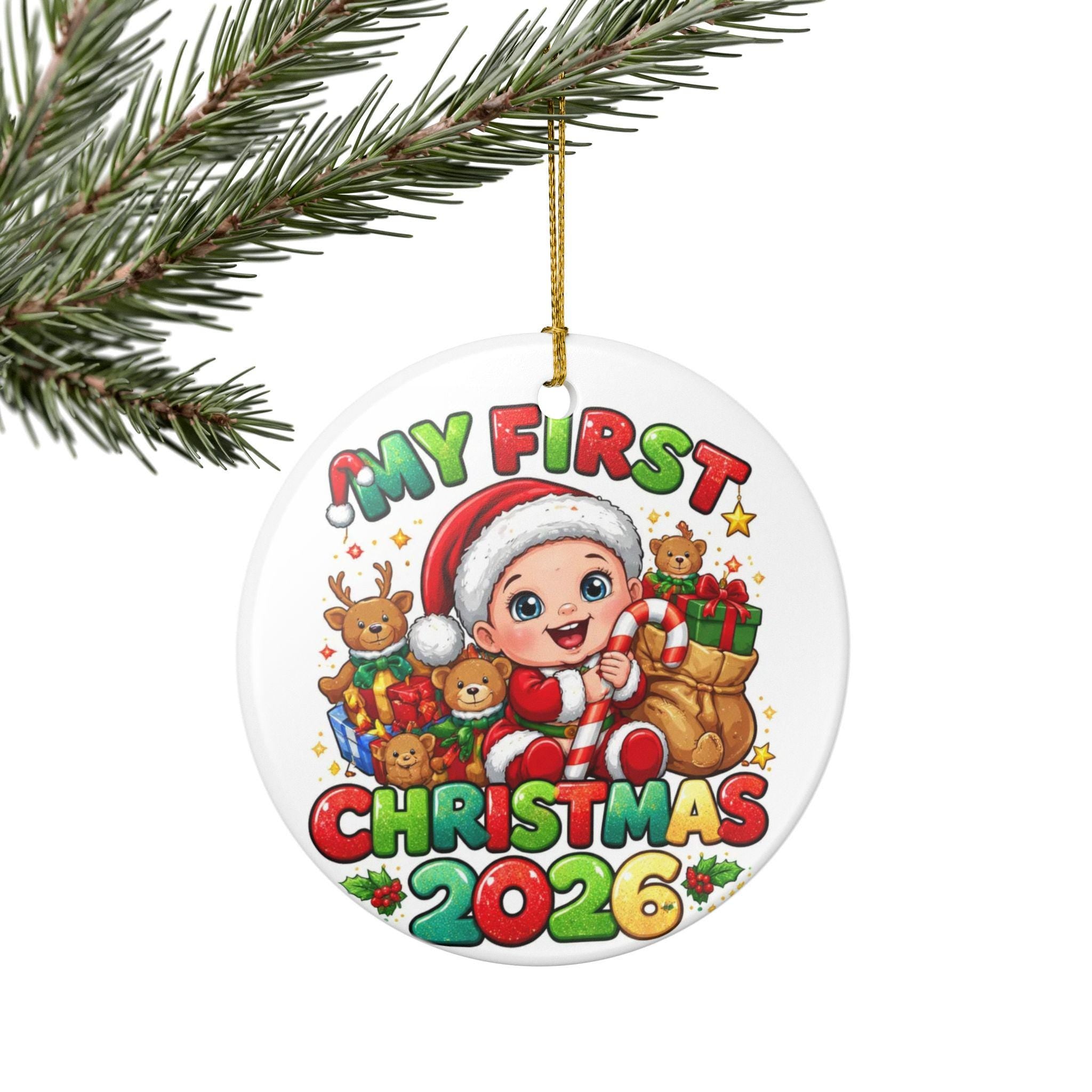 My First Christmas 2026 Baby Ornament | Ceramic Ornament