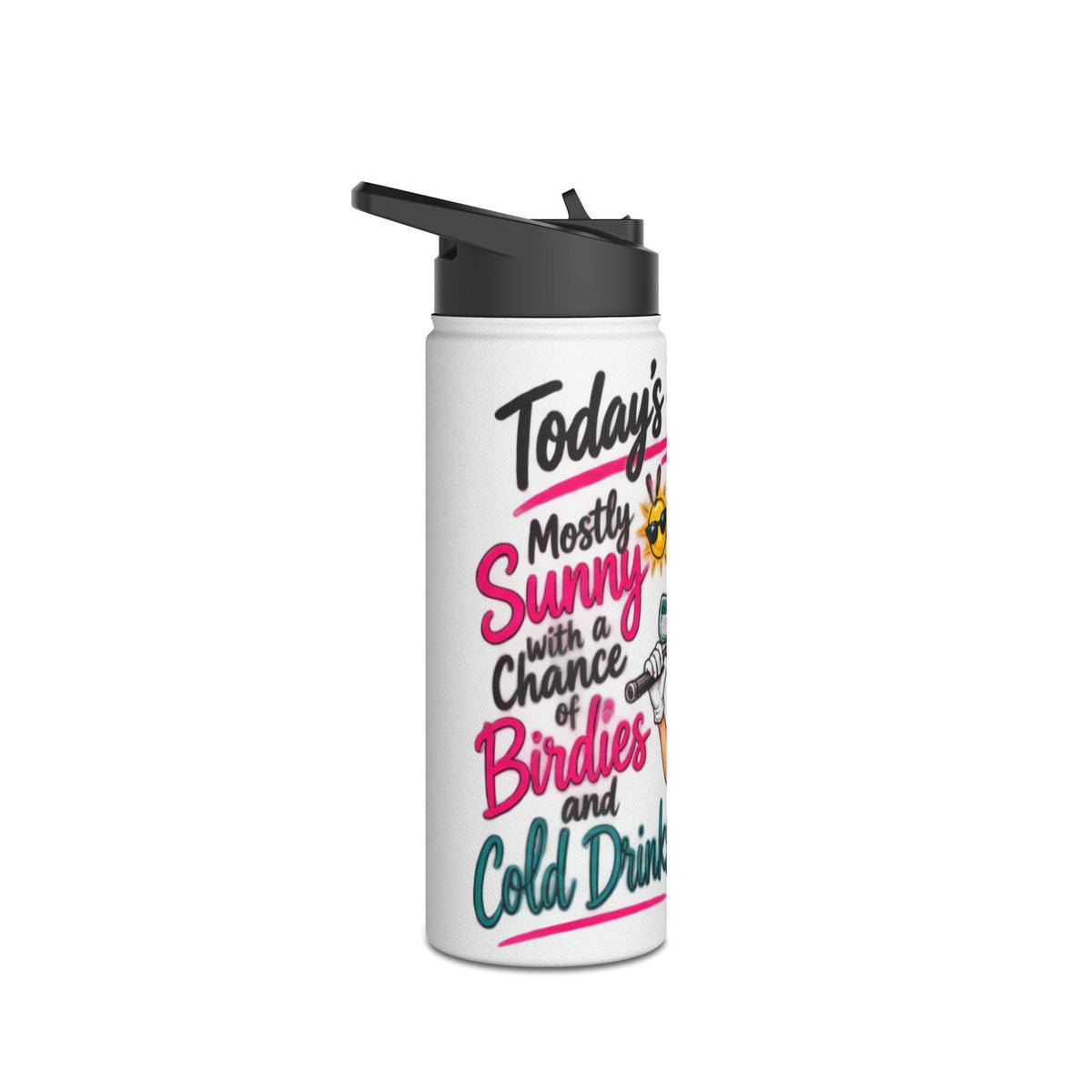 Golf Water Bottle, Stainless Steel Tumbler, Cold Drinks, Matte Grip, Gift