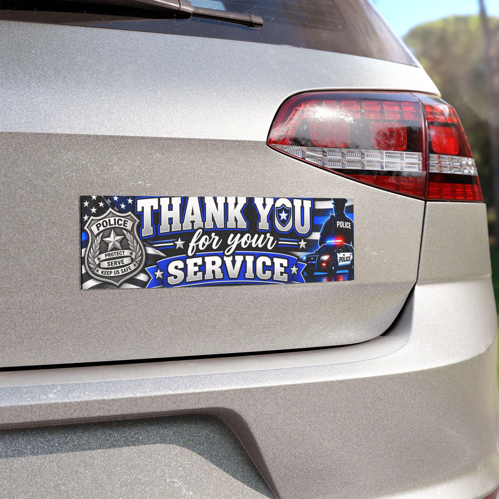 Thank You for Your Service Police Thin Blue Line Car Magnet