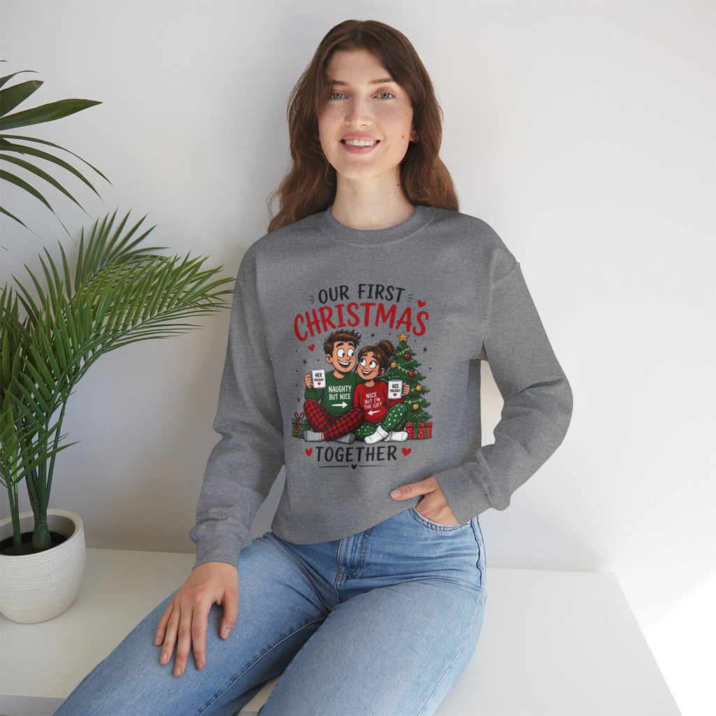 Our First Christmas Together Sweatshirt | Couple Holiday Illustration