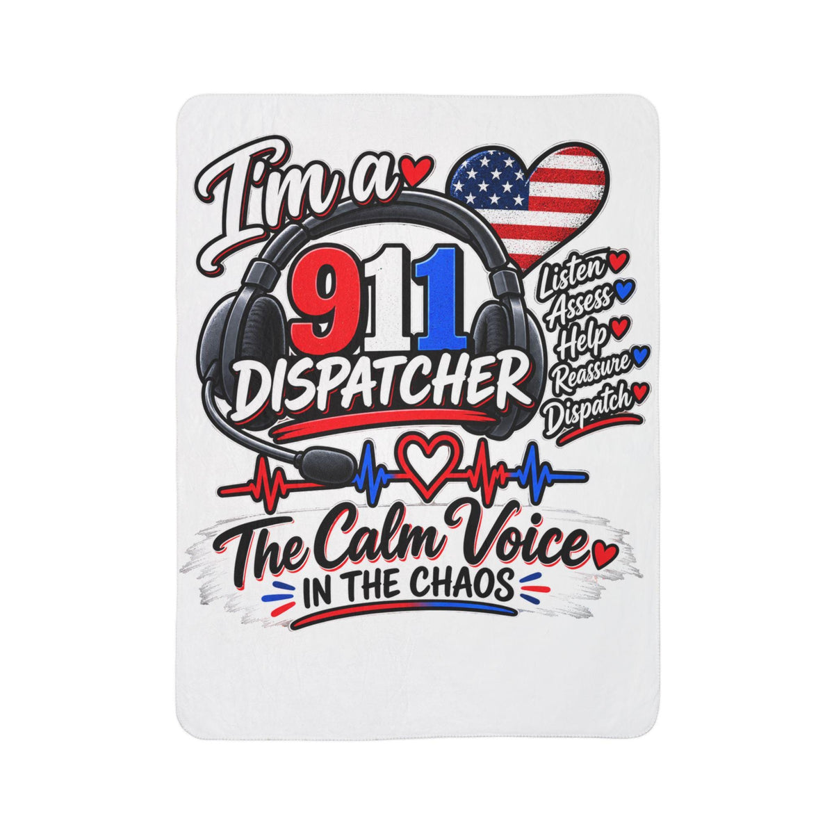 911 Dispatcher Fleece Sherpa Blanket | Calm Voice in Chaos EMS Design