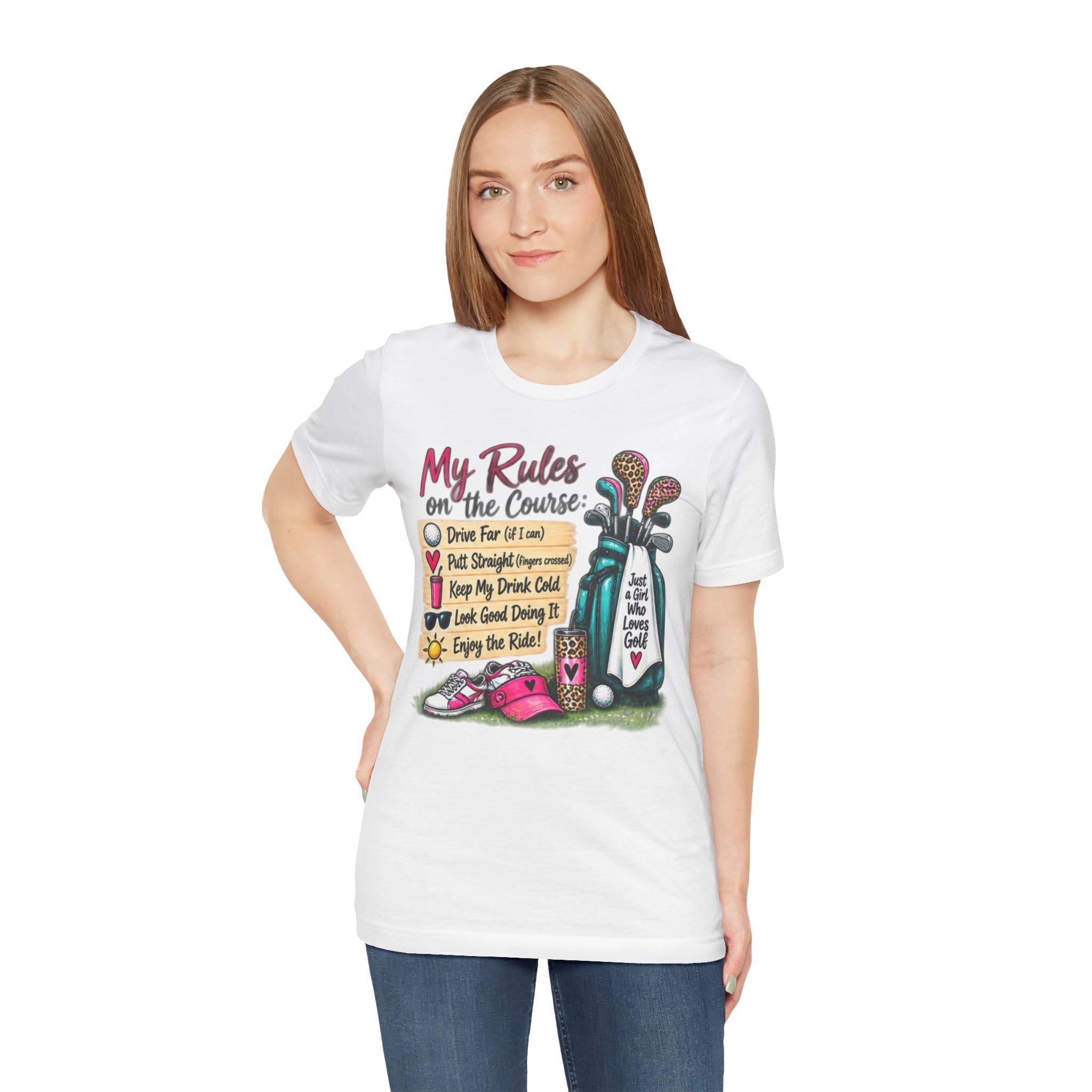 Golf Course Rules Tee | Women's Humorous Golf Shirt