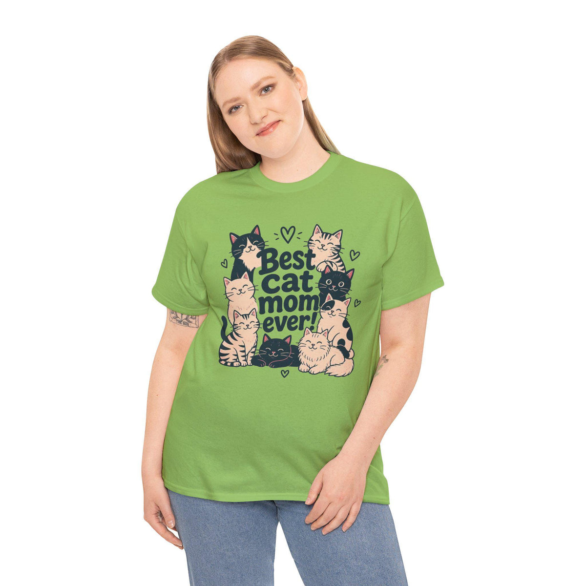 Cat Mom T-Shirt | Kitten Illustration, Cat Lover Tee, 100% Cotton